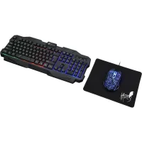 Комплект клавиатура + мышь с ковриком + наушники Oklick HS-HKM200G Hades фото 1
